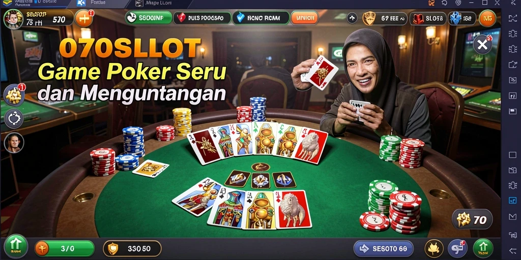 Screenshot 070SLOT menampilkan gameplay seru dalam permainan Poker.