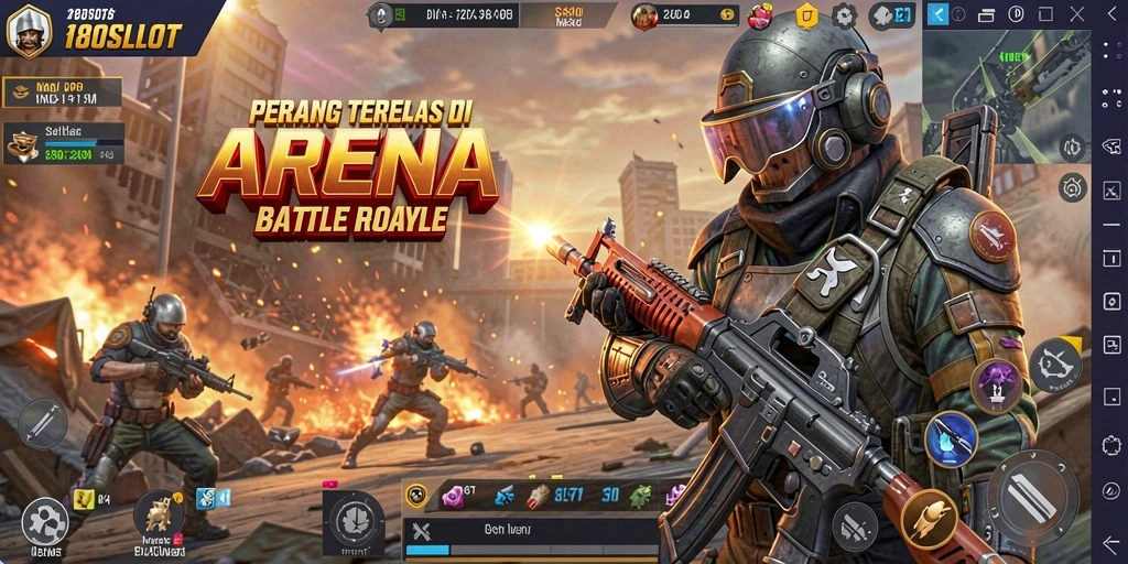 Tangkapan layar gameplay seru dalam 180SLOT Battle Royale.