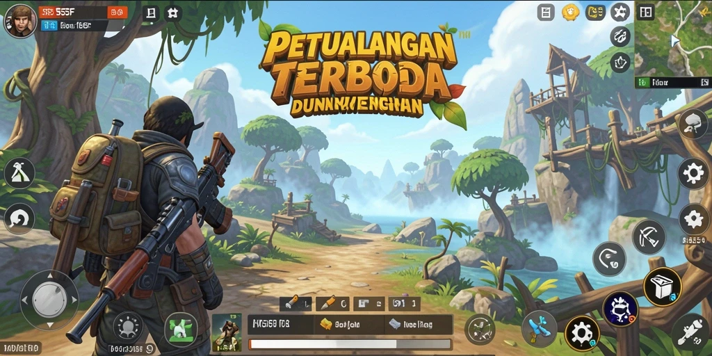 Gameplay seru di dunia terbuka 555F yang penuh petualangan.