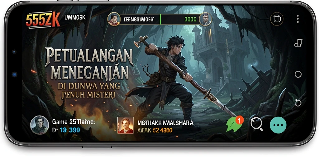 Tampilan gameplay 555ZK dengan pemandangan yang menakjubkan dan tantangan seru.