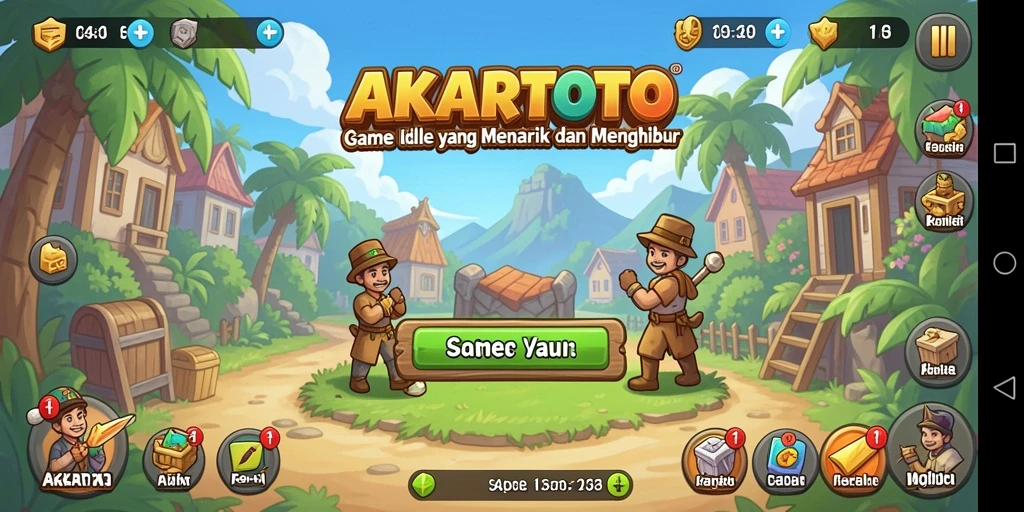 Tampilan gameplay AKARTOTO menampilkan suasana santai dan strategi yang menyenangkan.