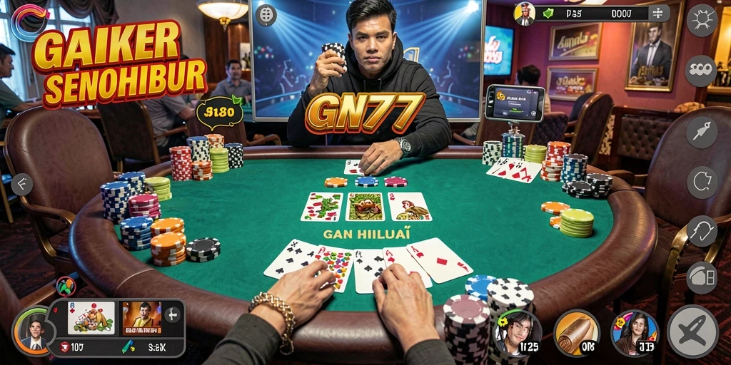 Gameplay Poker mendebarkan di GN777 dengan grafis yang menarik.