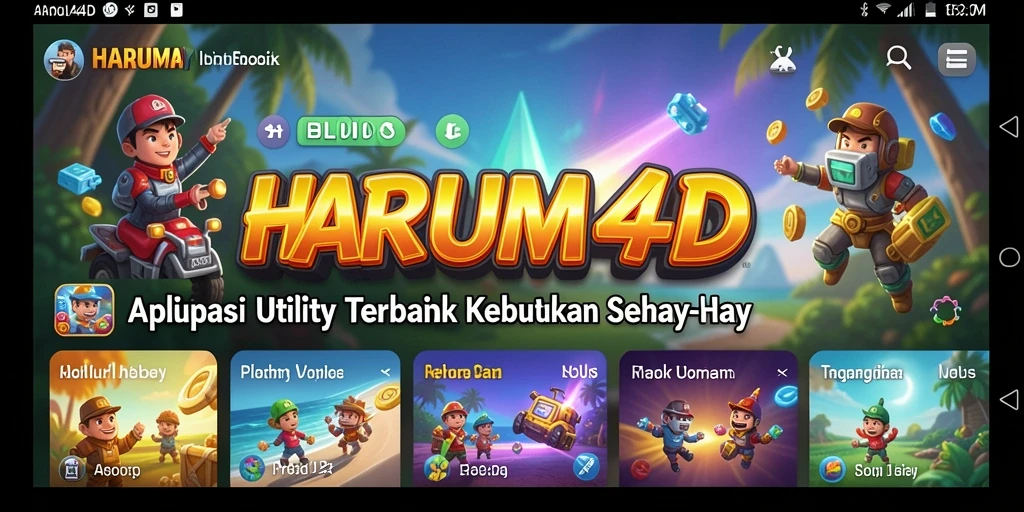 Screenshot utama HARUM4D menampilkan antarmuka yang menarik dan mudah dipahami.