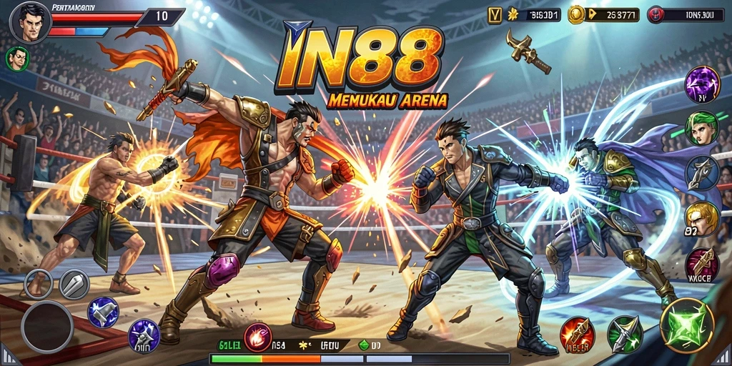 Screenshot menunjukkan gameplay Fighting yang intens dan seru di IN88.