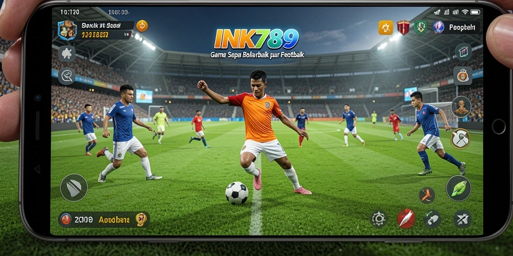 Tampilan gameplay yang menegangkan dari INK789 saat pertandingan sepak bola.