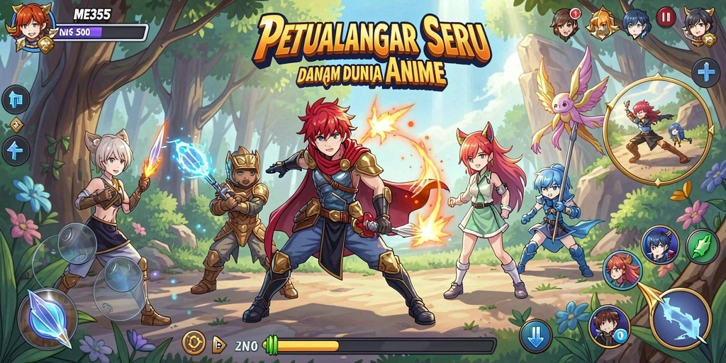 Gameplay seru dengan karakter anime yang dinamis.