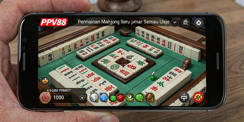 Screenshot dari permainan PPV88 yang menunjukkan aksi Mahjong yang mendebarkan.