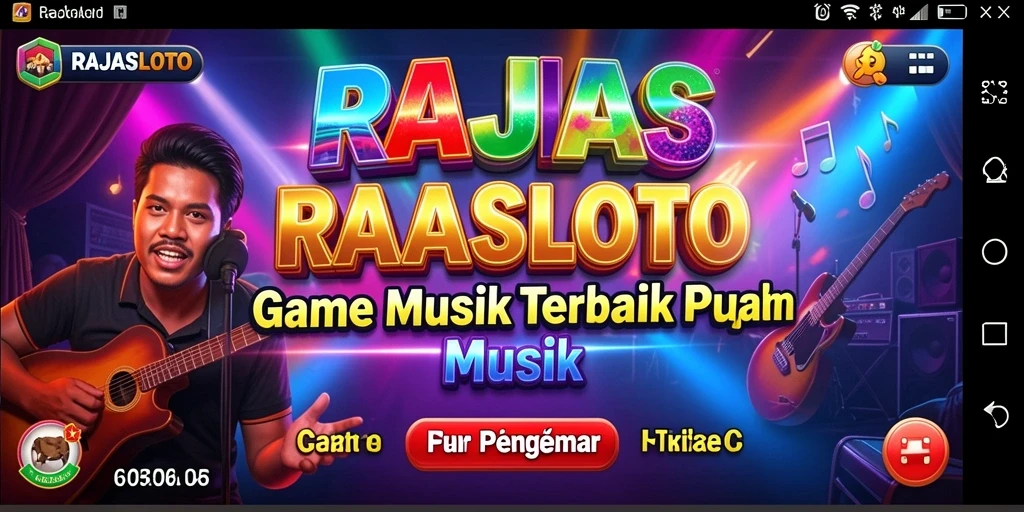 Tampilan screenshot utama RAJASLOTO menampilkan gameplay seru dengan musik yang menggugah semangat.