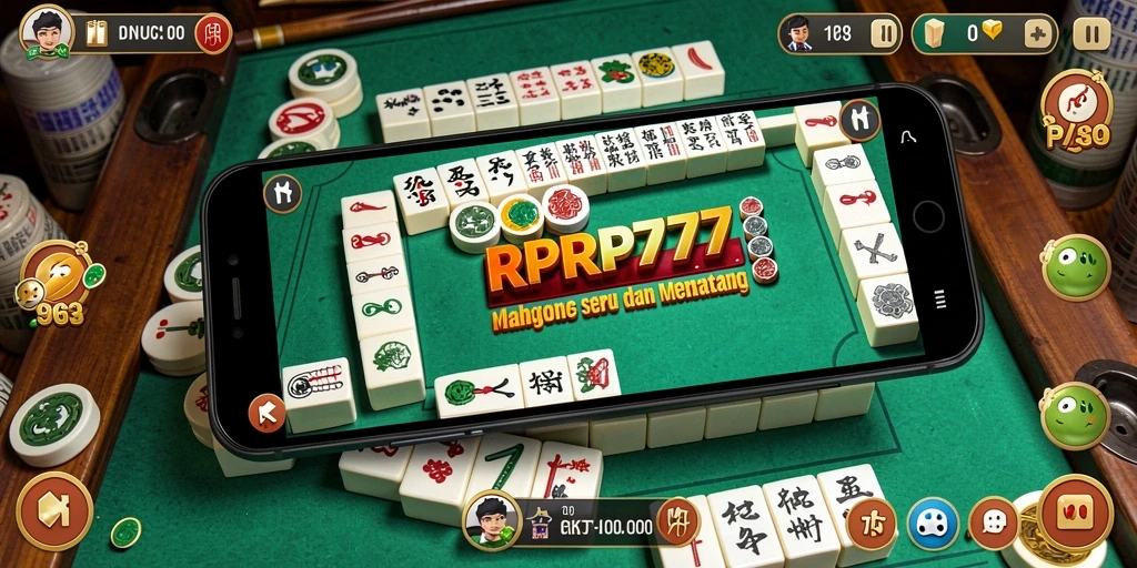 Screenshot utama menunjukkan gameplay seru dari RPRP777 dengan papan Mahjong.