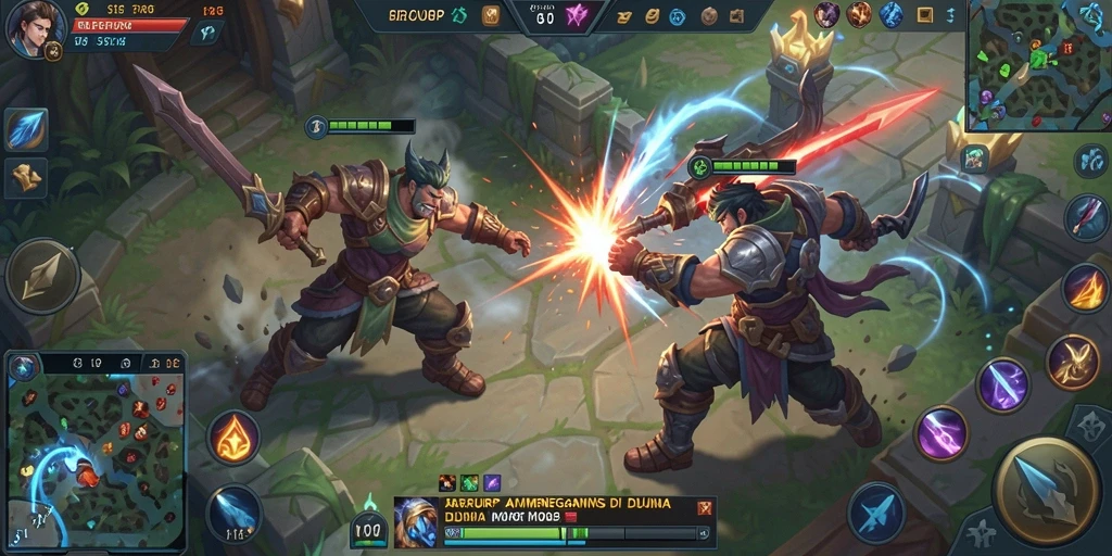 Screenshot gameplay SERURP menampilkan aksi seru dan strategi tim.