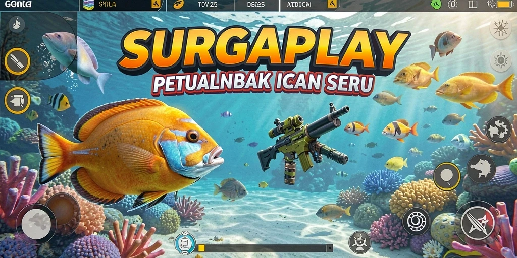 Gameplay seru SURGAPLAY saat menangkap ikan di lautan.